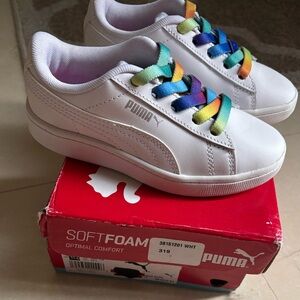 NEW Puma Kids Sneakers with Colorful Laces 11.5C